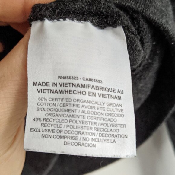 Nike Hoodie Organic Cotton Drawstring Hood Kangaroo Pocket Grey White Stretch - Picture 5 of 5